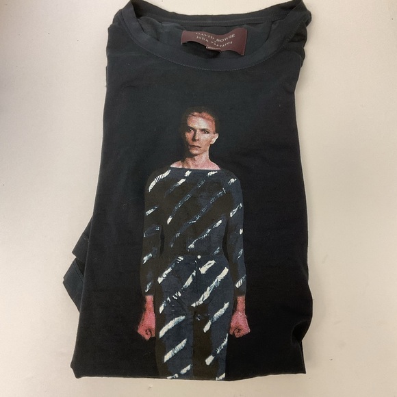 JOHN VARVATOS DAVID BOWIE TEE NAVY BURNOUT FABRIC SIZE XL NWOT - Picture 7 of 15